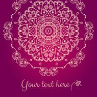 Abstract vector card with ornamental round mandala N4