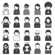 Various People Symbol Icons Teenager Set N2