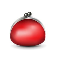 Red leather retro money purse