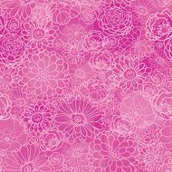Pink lineart floral texture seamless pattern background