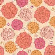 Floral seamless pattern with hearts
