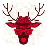 Print with deer in hipster style