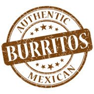 mexican burritos brown round stamp