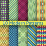 Different modern vector seamless patterns (tiling)