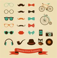 Hipster Retro Vintage Icon Set N6