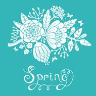 Vintage card with a blossoming branch N14
