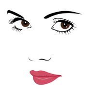 Cute suspicious girl face vector