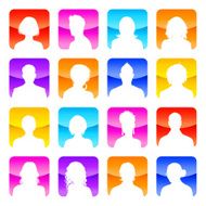 White Avatars on Colorful Background icons
