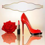 background for the lipstick a shoe