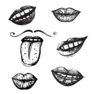 Smile and Mouth Drawing Collection N2