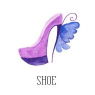 watercolor shoes with the wings of a butterfly