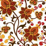 Seamless pattern of paisley floral ornament N2