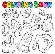 Coloring book baby clothes