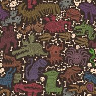 Multicolored monster seamless pattern