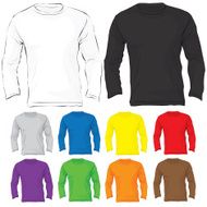 Men&#039;s Long Sleeved T-Shirt Template in Many Color