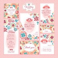 Set of floral wedding cards N43