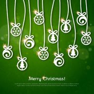 Vintage greeting card with Christmas balls N2