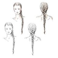 Girl with a braid vector EPS 10