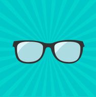 Glasses icon Sunburst background