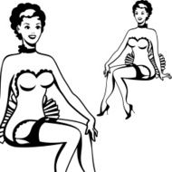 Beautiful retro girl in pop art style N2