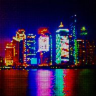 abstract color mosaic check city night pattern background