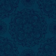 Blue monochrome seamless pattern with decorative elements