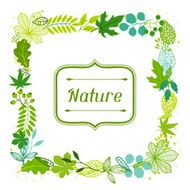 Background of stylized green leaves N9