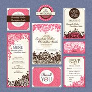 Set of floral wedding cards N44