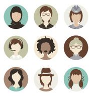Set -- abstract female avatars