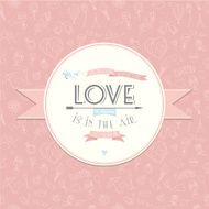 Greeting card with plane Festive Valentine&#039;s Day seamless patte