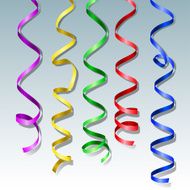 Colorful confetti ribbon serpentine set
