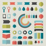 Collection of flat infographics elements N5