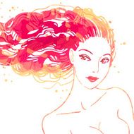 Portrait of beautiful women with long hair N2