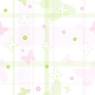 Pattern with butterflies and flowers