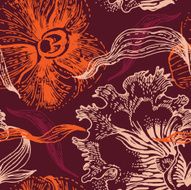Seamless floral pattern with orchid