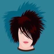 Angry looking teenage emo (Vector)