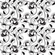 Seamless wallpaper pattern with of black roses