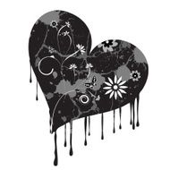 vector grunge heart floral design N2