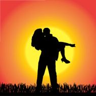 Vector Silhouette Of People N371