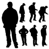 Vector silhouette of old people N34