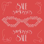 Women&#039;s fashion isolated sunglasses vector