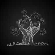 Vector tree black and white color