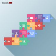 Flat infographics with a long shadow N5