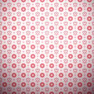 Abstract flower pattern wallpaper with hearts
