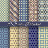 Classic different vector seamless patterns (tiling) N3