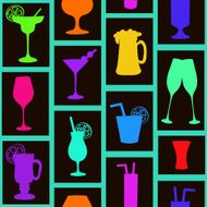 Seamless pattern of cocktails and drinks N2