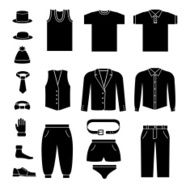 Set of men&#039;s clothes and accessories icons N2