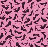 Seamless lady&#039;s shoes pink and black pattern