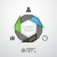 Modern business step origami style options banner N50