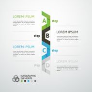 Modern business step origami style options banner N51